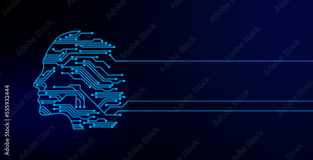 Poster abstract futuristic background with artificial intelligence design theme. modern technology illustra