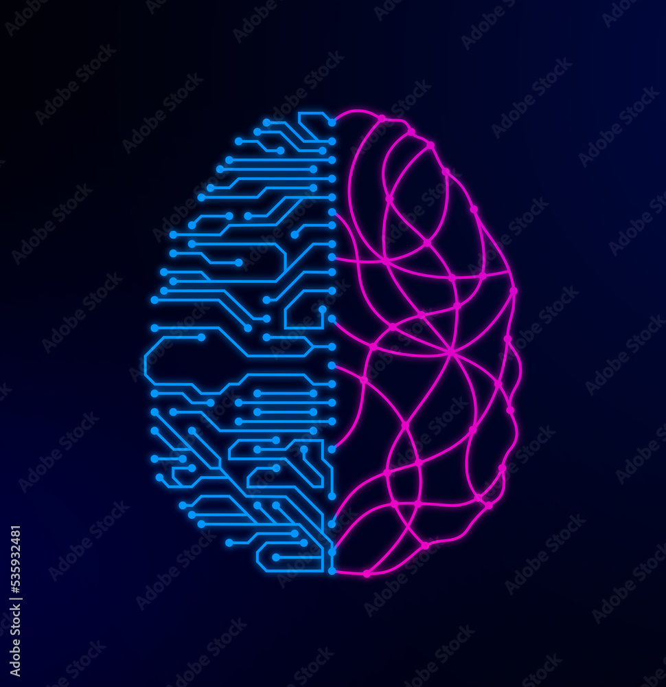 Poster abstract futuristic background with artificial intelligence design theme. modern technology illustra