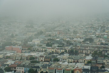 Foggy view from Grandview Park, San Francisco, California