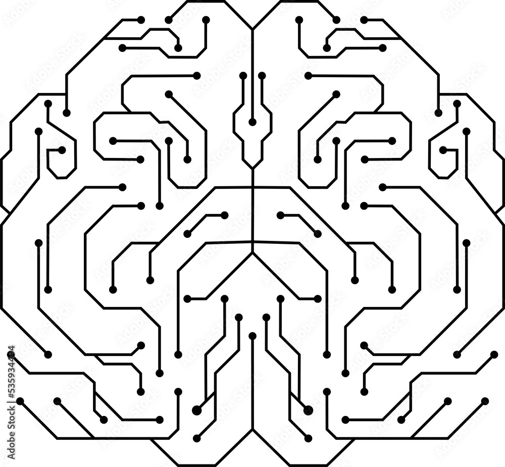 Aufkleber - in futuristic artificial intelligence design theme. printed circuit board outline illustration for