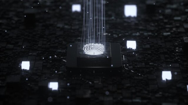 computer chip 3d rendered