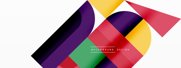 Minimal geometric abstract background. Circle square and triangle design. Trendy techno business template for wallpaper, banner, background or landing