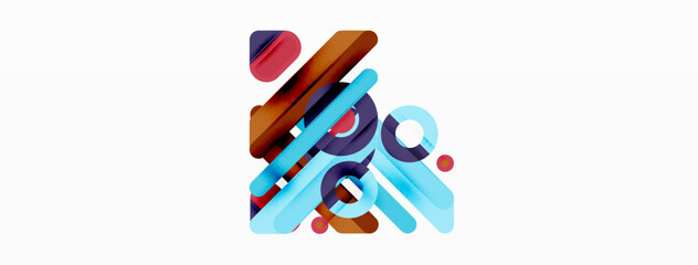 Lines geometric background. Stripes and rings composition business template for wallpaper, banner, background or landing