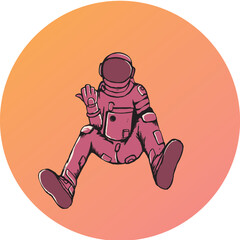Astronaut vector out space 
