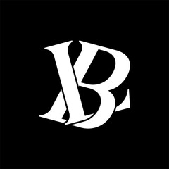Initial letter BL or LB logo template with vintage overlap font illustration in flat design monogram symbol