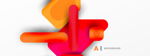 Minimal geometric abstract background. Colorful geometric blocks. Lines, squares and triangles composition wallpaper