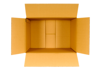 Carboard box inside top view photo transparent background PNG file