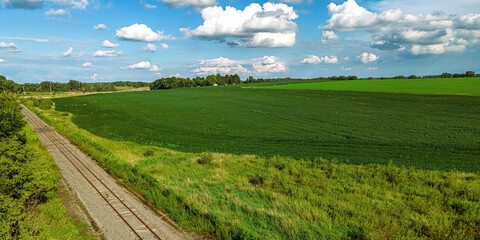 Fototapeta na wymiar Rural railroad in the countryside in Wisconsin