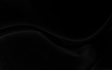 Black gray satin dark fabric texture luxurious shiny that is abstract silk cloth panorama background with patterns soft waves blur beautiful.