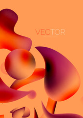 Fluid water drop shape composition abstract background. Vector illustration for banner background or landing page