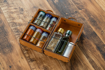 スパイスボックス　Handmade spice box with antique design