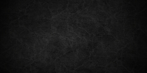 Dark black grunge textured concrete background. Panorama dark grey black slate background or texture. Vector black concrete texture. Stone wall background.	
