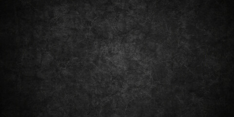 Dark black grunge textured concrete background. Panorama dark grey black slate background or texture. Vector black concrete texture. Stone wall background.	
