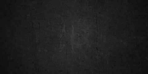 Dark black grunge textured concrete background. Panorama dark grey black slate background or texture. Vector black concrete texture. Stone wall background.	
