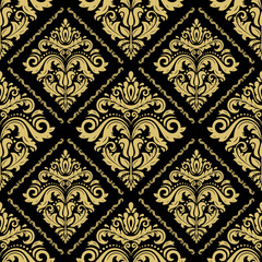 Orient vector classic black and golden pattern. Seamless abstract background with vintage elements. Orient pattern. Ornament for wallpapers and packaging
