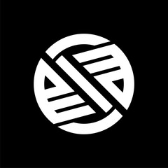 Lafadz Allah logo with geometric circle line art illustration in flat design monogram symbol