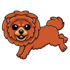 Cute little lion dog cartoon jumping