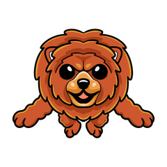 Cute little lion dog cartoon
