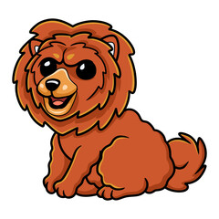 Cute little lion dog cartoon