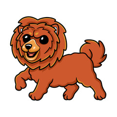 Cute little lion dog cartoon