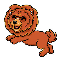 Cute little lion dog cartoon jumping