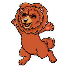 Cute little lion dog cartoon 