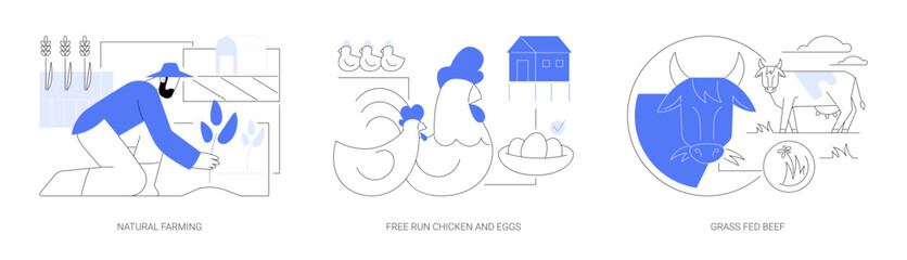 Ecological farming abstract concept vector illustrations.