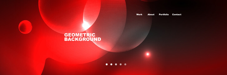 Shiny neon circles and bubbles, dark abstract background with blurred magic neon light, wallpaper design