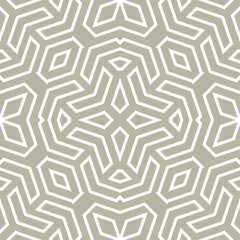 Seamless geometric background for your designs. Modern vector beige and white ornament. Geometric abstract pattern