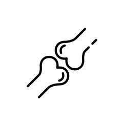 Fototapeta premium Knee joint. Two bones. Pixel perfect, editable stroke icon