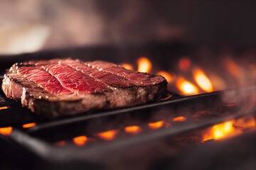 Delicious Cook Meat Steak and Black Copy space Background For Menu Restaurant or Recipe Text and Advisement.