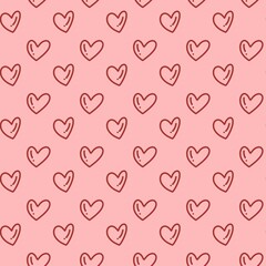 seamless pattern of heart shape cartoon