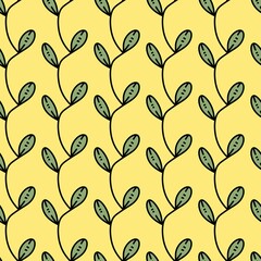 seamless pattern of ivy leaf cartoon