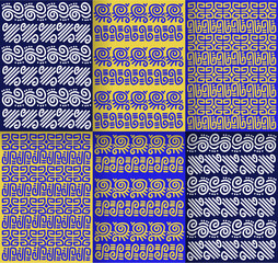 set of colorful hand drawn abstract geometric patterns