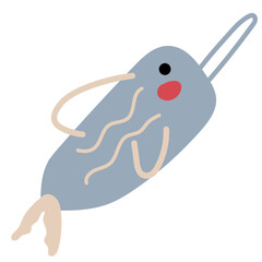 cute shark childish hand drawn vector element