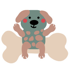 cute dog childish hand drawn vector element