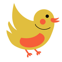 cute bird childish hand drawn vector element