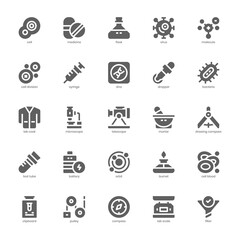 Science icon pack for your website, mobile, presentation, and logo design. Science icon glyph design. Vector graphics illustration and editable stroke.