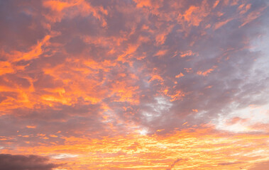 Panorama sunset sky and cloud background