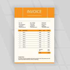 Clean modern invoice business template