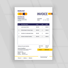 clean modern invoice business template