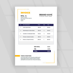 Invoice minimal design template. Bill form business invoice accounting