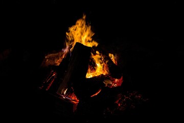 fire in the fireplace