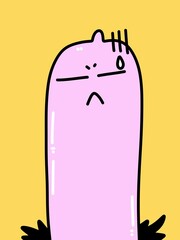 cute condom cartoon on yellow background