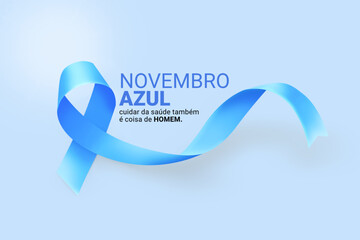 Fita azul simbolo cancer novembro azul