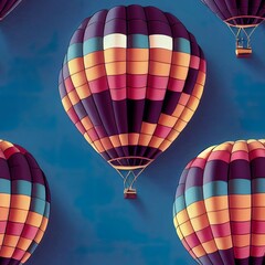 Many colorful balloons on the sky, Seamless pattern concept.