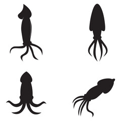 Set of Squid icon logo illustration free vector