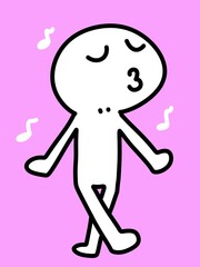 cute cartoon on purple background