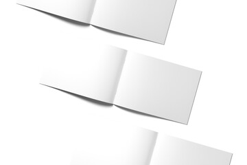 Blank magazine illustration for mockup. 3D Render.