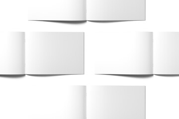 Blank magazine illustration for mockup. 3D Render.